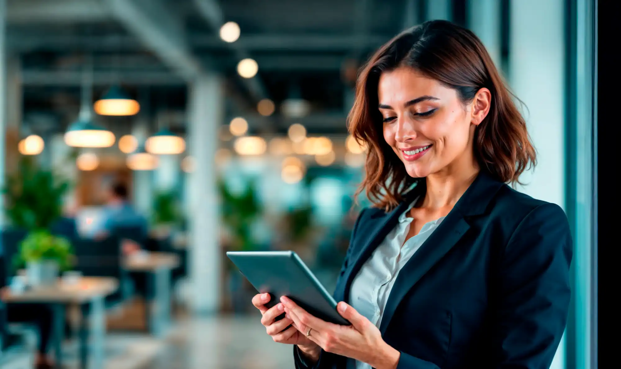 Professional woman using tablet